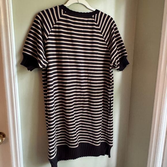 Sundays Perry Dress Black Tan Stripe Sweatshirt Sweater Dress Raglan Anthro - Picture 3 of 8